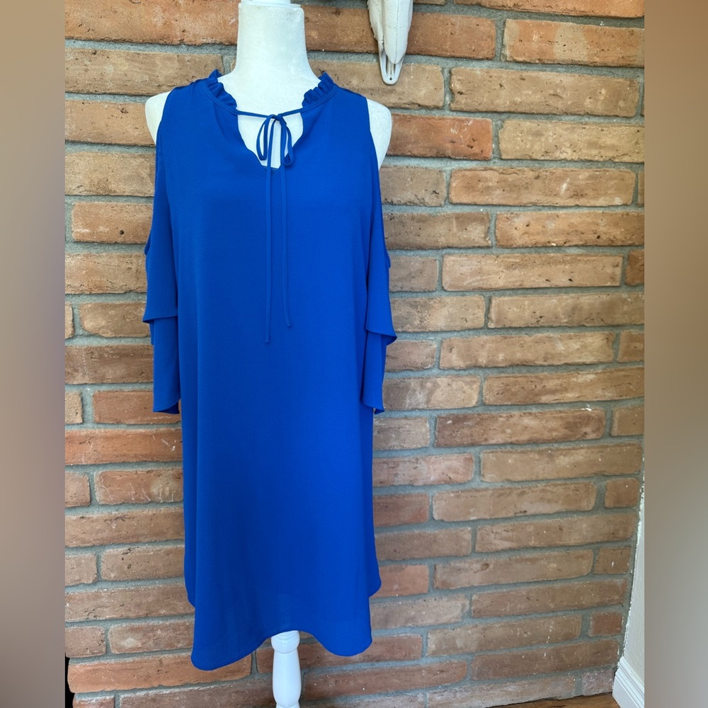 Royal Blue cold shoulder Dress